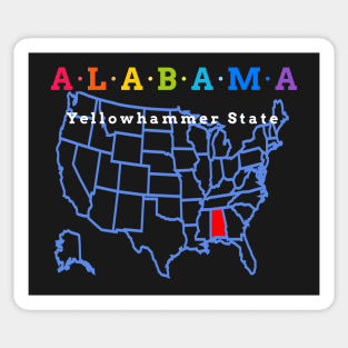 Alabama, USA. Yellowhammer State (with map) Sticker